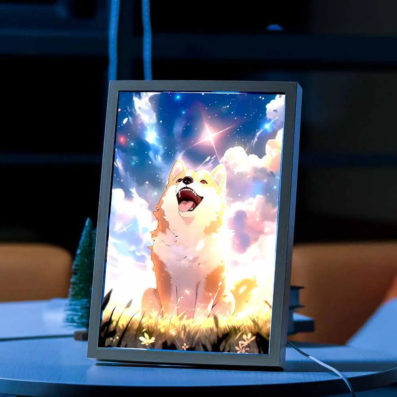 Load image into Gallery viewer, Cute Cat Pet Dog Light Painting Picture Frame Led Night Light Moon Lamp Bedroom Home Decor Friends Kids Birthday Christmas Gifts
