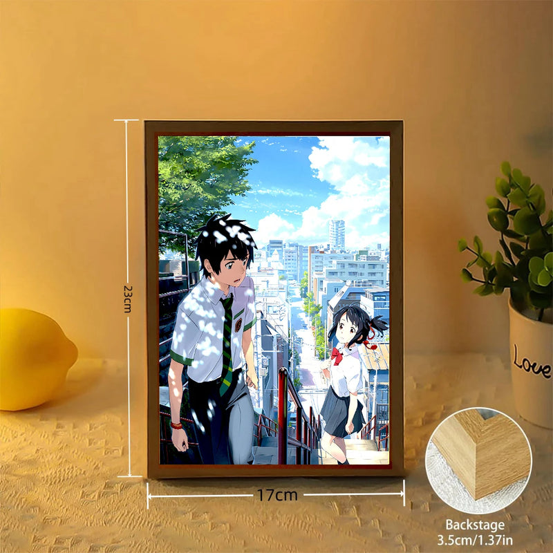 Load image into Gallery viewer, Light Painting Photo Frame Your Name Anime Figures Night Light Cartoon Led Lights Room Decor Ramadan 2024 Friend Gift Moon Lamp
