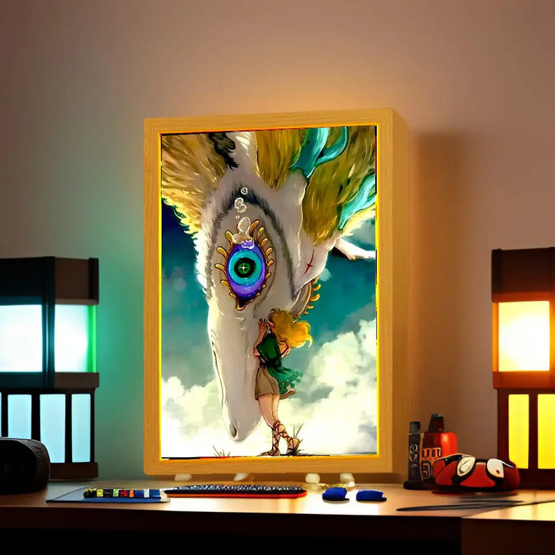 Load image into Gallery viewer, Light Painting Picture Frame Zelda Tears of the Kingdom Led Night Light Moon Lamp Zelda Anime Figure Bedroom Home Decor Gifts
