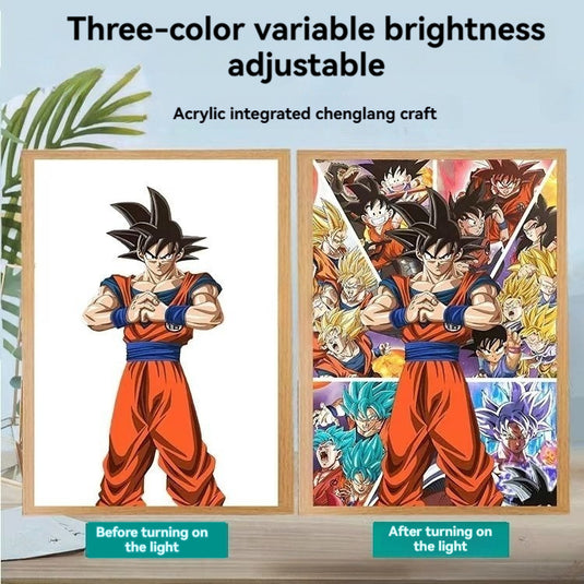 Dragonball Goku Light Painting Interior Room Wall Decor Home Decorative Painting For Bedroom Friends Painting Moon Lamp