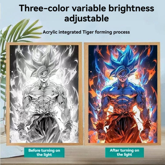 Dragonball Goku Light Painting Interior Room Wall Decor Home Decorative Painting For Bedroom Friends Painting Moon Lamp